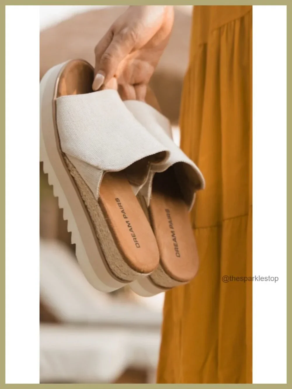 Women's Espadrille Wedge Sandals with Raffia Detail, Slip-On Platform, 2.75